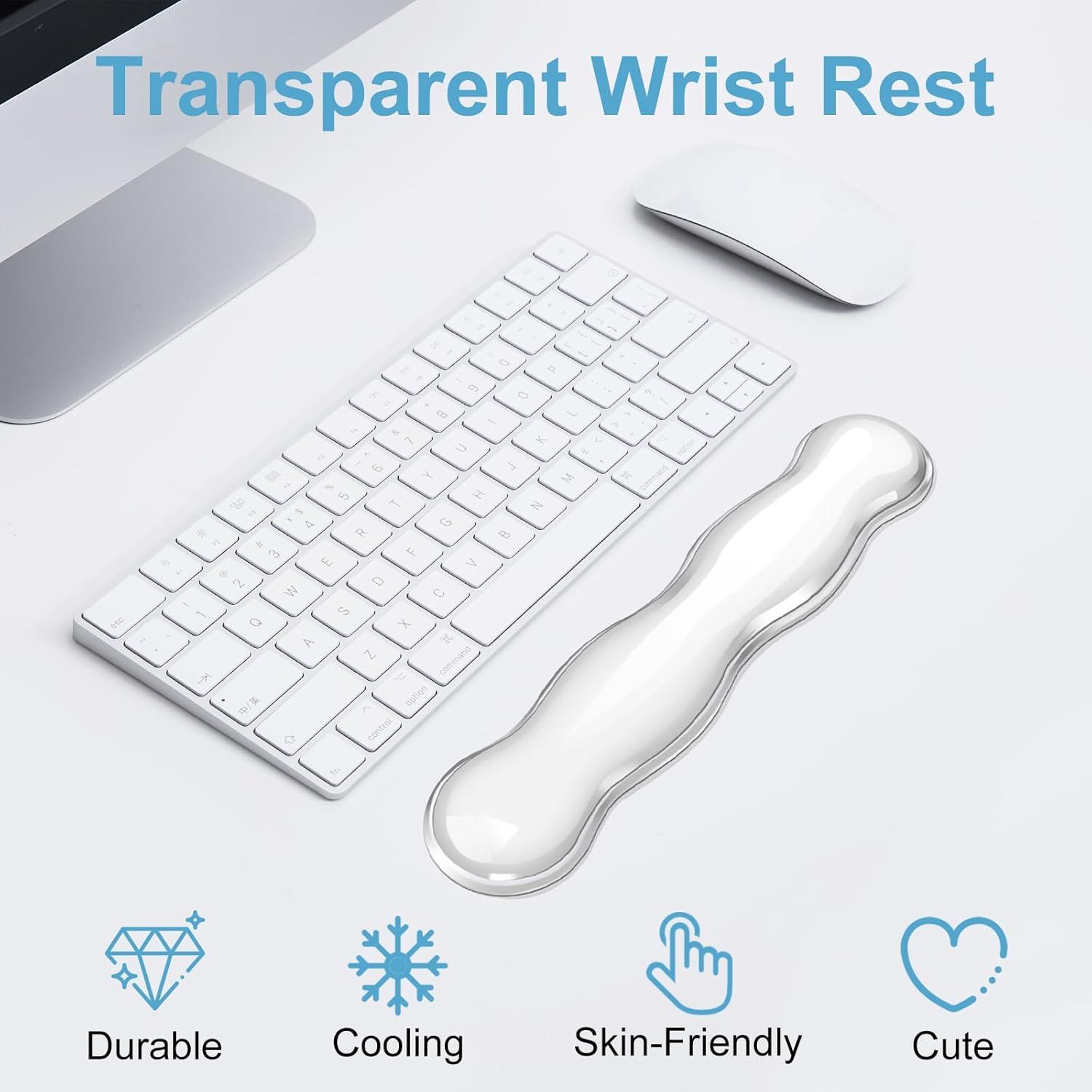 Gel Keyboard Wrist Rest - Ergonomic Computer Desk Pad for Typing Pain Relief, Cute Silicone Cushion for Support Hand & Arm, Comfortable Wrist Rest for Gaming — image 3