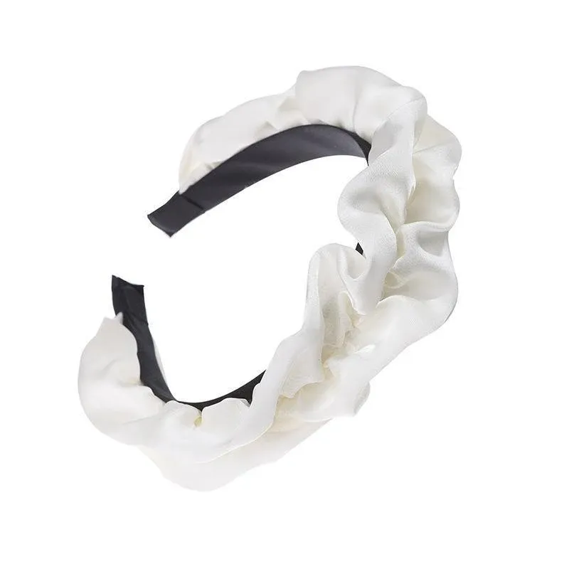 Casual Women Soft Hairband Wide Side Headband Hair Hoop Fashion Accessories - White
