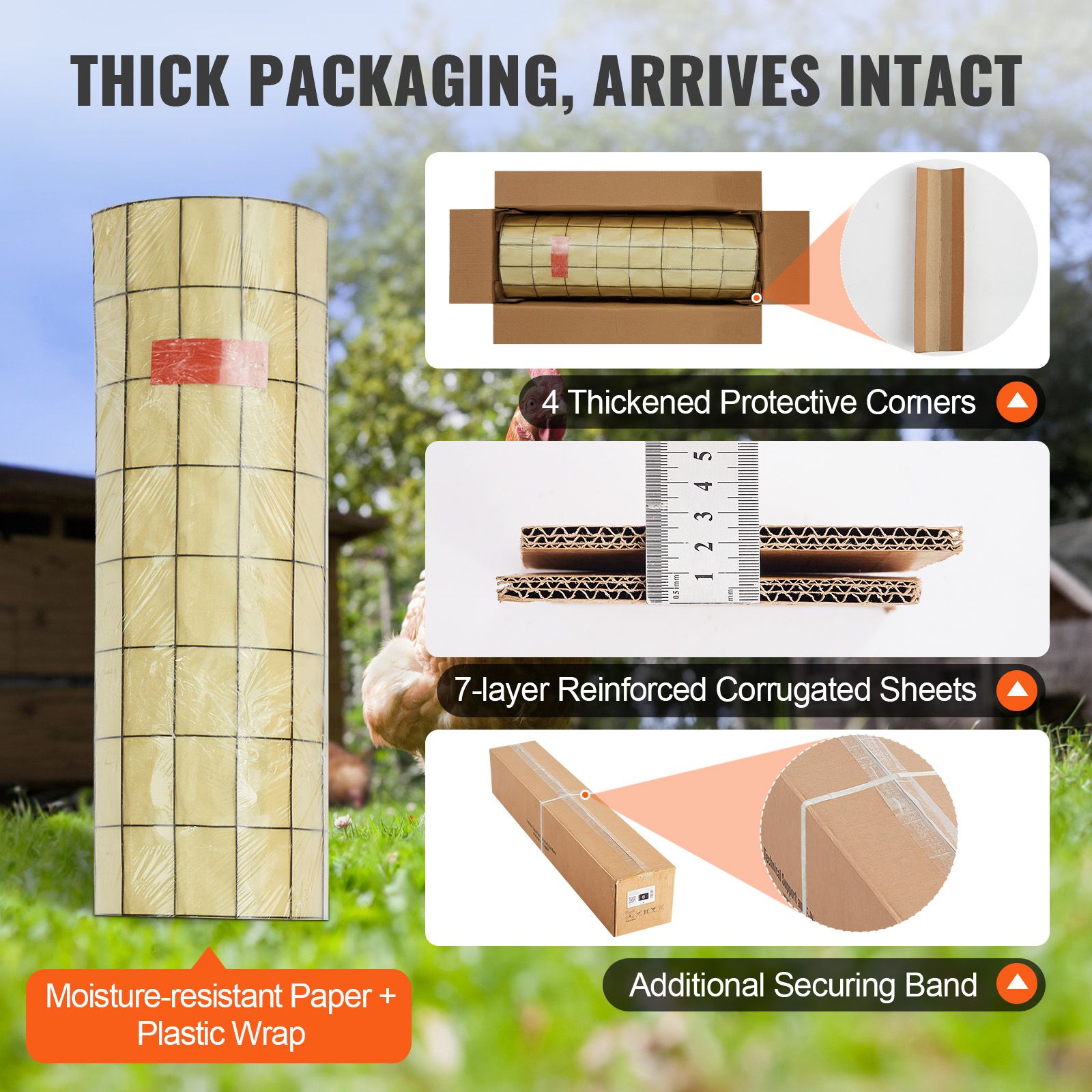Hardware Cloth, 24'' x 50' Galvanized Wire Mesh Roll, 16 Gauge Chicken Wire Fence Roll, Vinyl Coating Metal Wire Mesh for Chicken Coop Barrier, Rabbit Snake — image 6