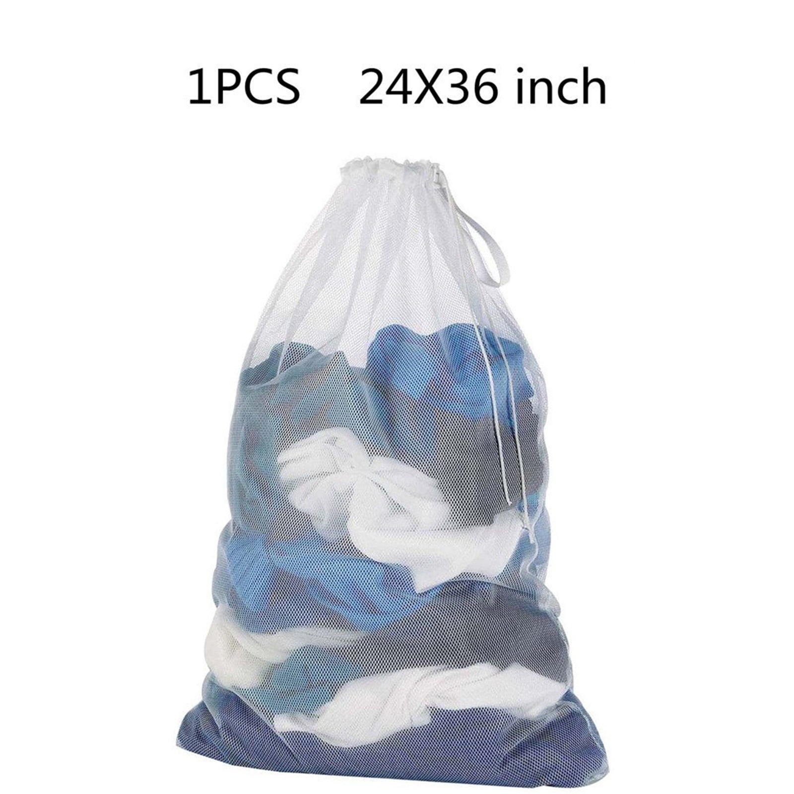 2 Pieces Honeycomb Delicates Laundry Bags, Zippered Mesh Wash Bags for Cotton Clothes, Sheets and Shoes, Black, 60 × 89.9 cm — image 4