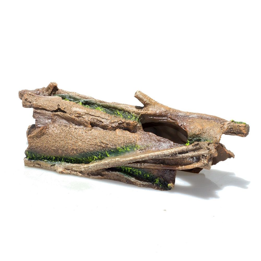 Lizard Snake or Reptile Hide, Large Hollow Log Snake Hideout for Ball Bearded Dragon and Gecko Eco-Friendly Resin Tank Accessory with Basking Platform — image 2