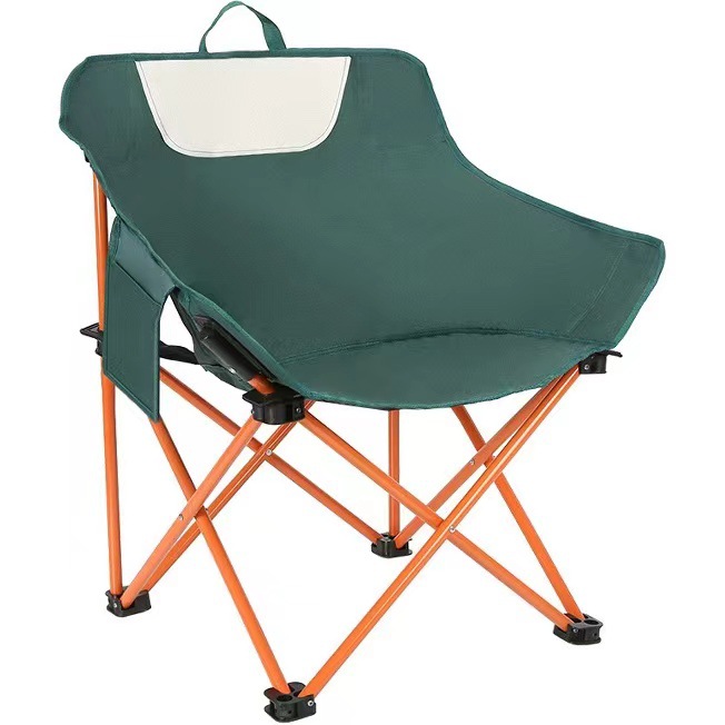 Green Outdoor Folding Camping Chair - Portable Lounge Chair, Lightweight Beach Chair, Fishing Stool, and Picnic Seat