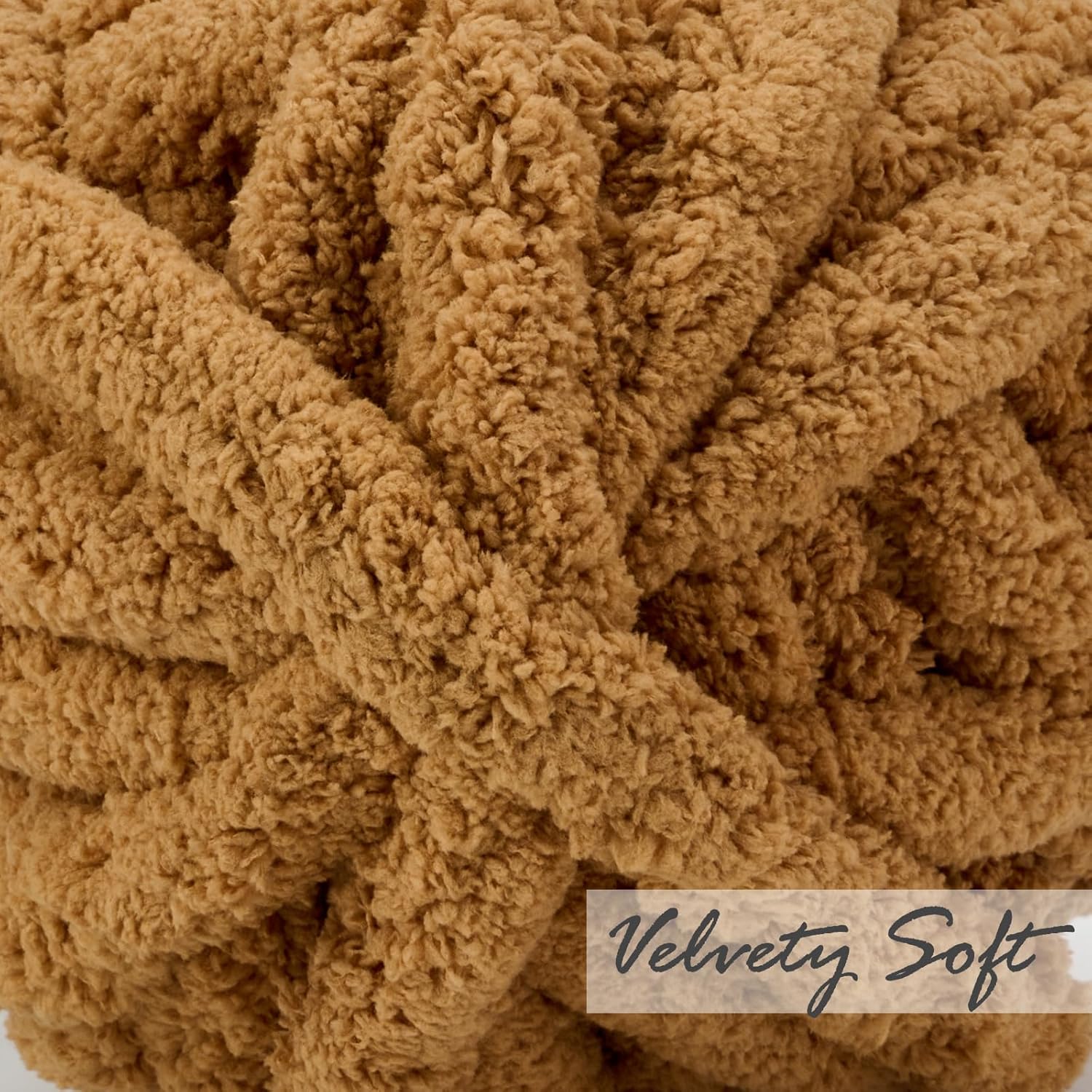 Chunky yarn - Hand-knitted blanket - 25 metres - Extra soft - DIY - Cushion - Blanket - Pet bed - brown — image 2