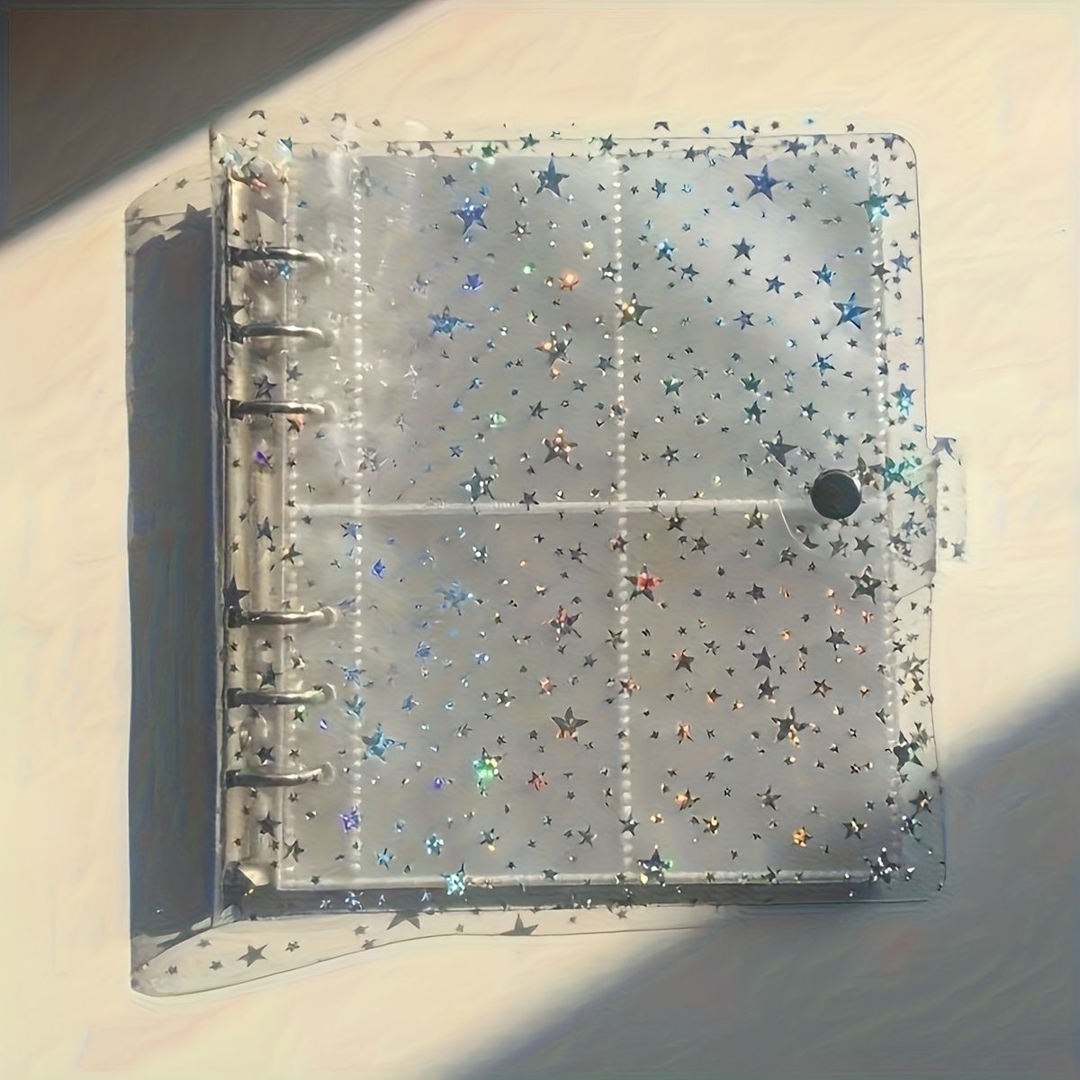 10-Page Laser Star Photo Album with 8 Pockets per Page - Thickened PET Material, Star Design, Perfect for Home Decor, Scrapbooking, and Organizing Photos laser
