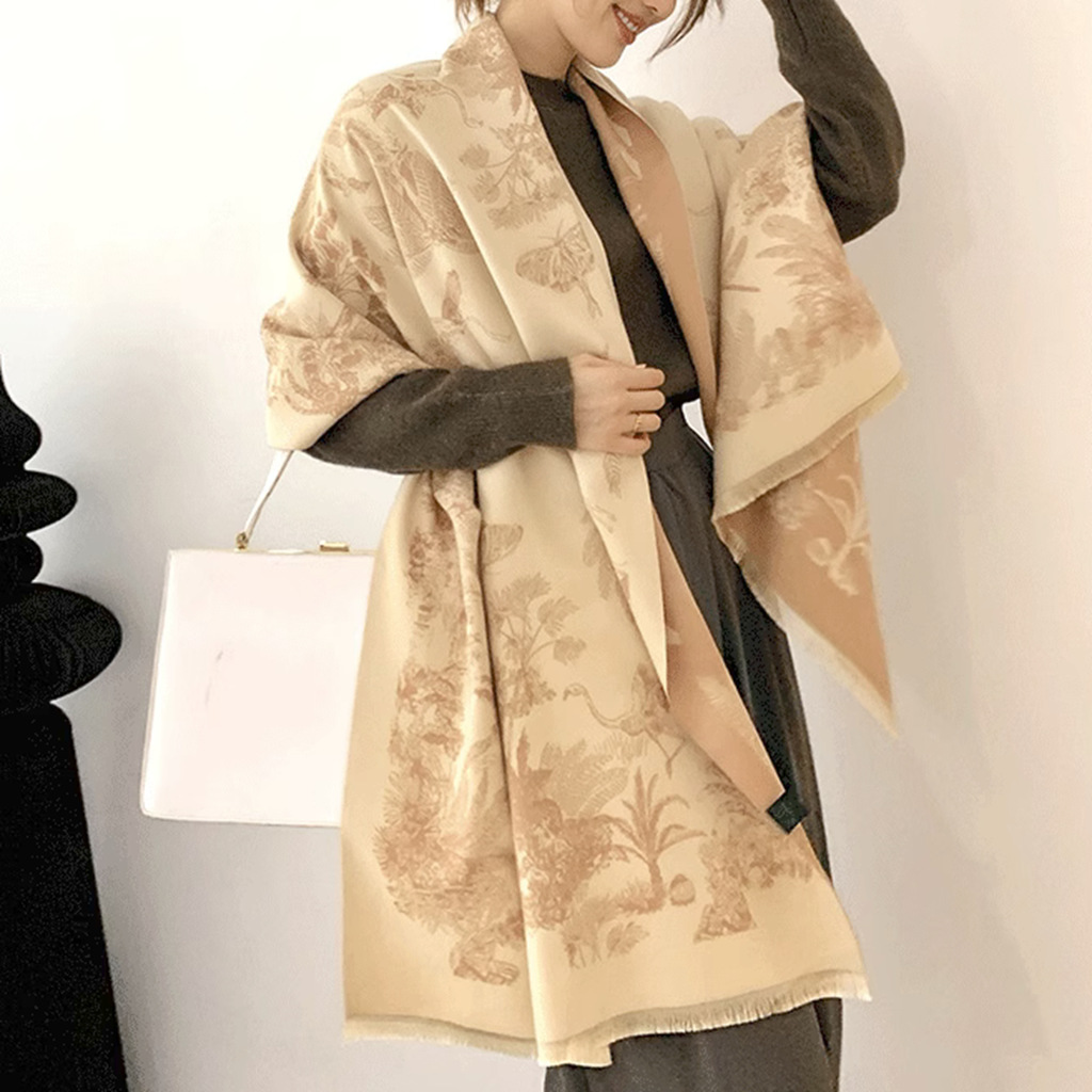 Camel yellow Luxury Soft Printed Pashmina Style Wrap - Large Scarf for Women (185x65cm) โ image 2