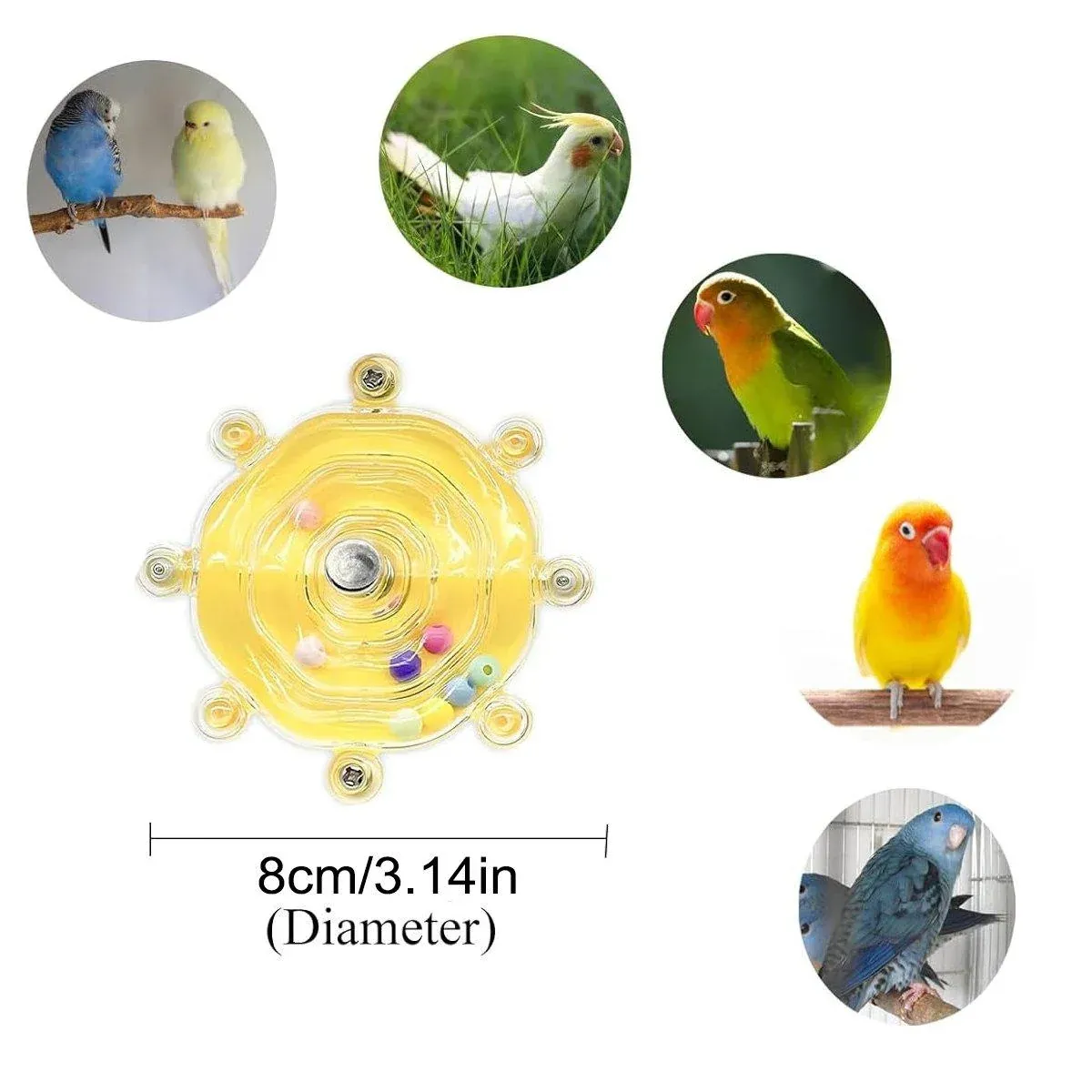 Interactive Parrot Spinning Wheel Stress Relief Toy for Small Birds Durable - Purple — image 4