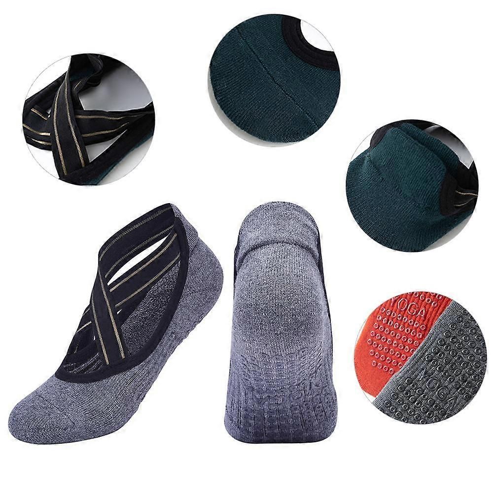 Women's Grip Yoga Socks Non Slip Pilates Socks Combed Cotton Ballet Dance Fitness Exercise Socks One Size 35-40 โ image 2