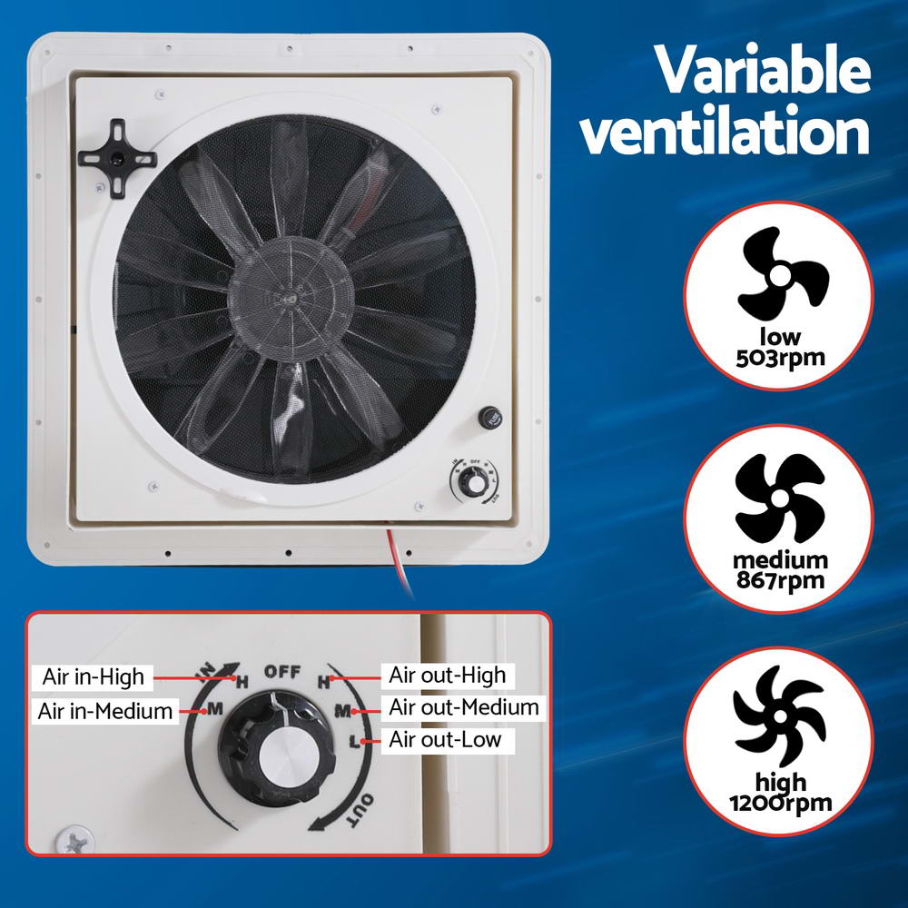 Weisshorn Caravan Air Vent Roof Hatch 12V Shower Fan Reversible Airlfow Rainy Use Camper โ image 5