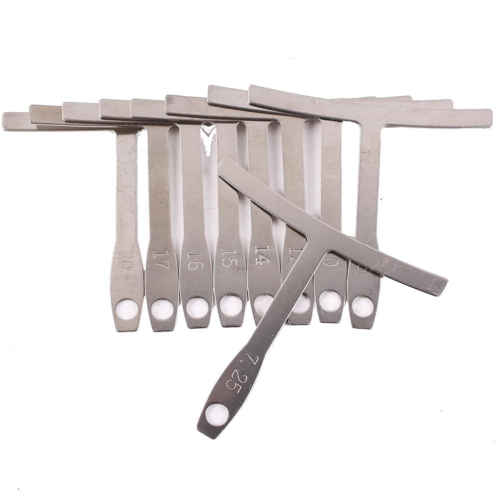 9 pcs Guitar Radius Gauge Set Stainless Steel T-shaped Guitar Builder Tool For Guitar Repair Bass Music Tool Kit Silver — image 4