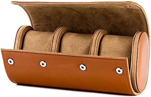 Premium Leather Mechanical Watch Storage Box - 3 Slot Dustproof Travel Case for Home Use, Brown โ image 3