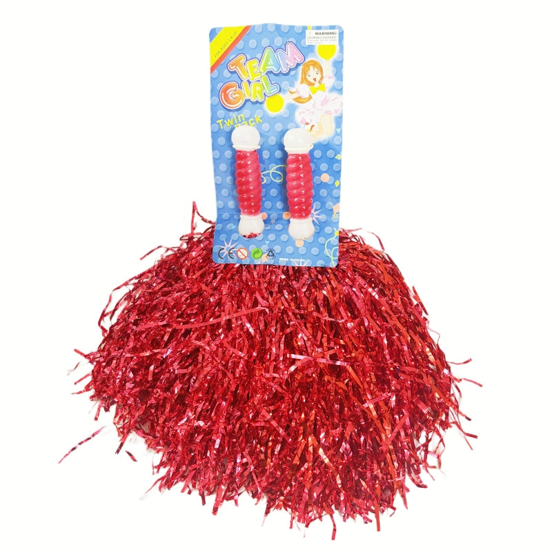 4 Sets/8pcs Metallic Team Girls' Cheerleading Dance Party Dress Pom Poms Pompoms - Gold โ image 3