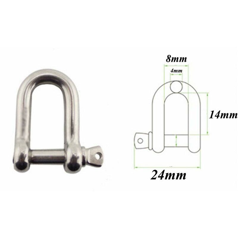 Stainless Steel Shackle 12 pcs M4 Stainless Steel Shackle Lifting Shackle Chain D Ring Shackle Pin Screw Buckle โ image 2