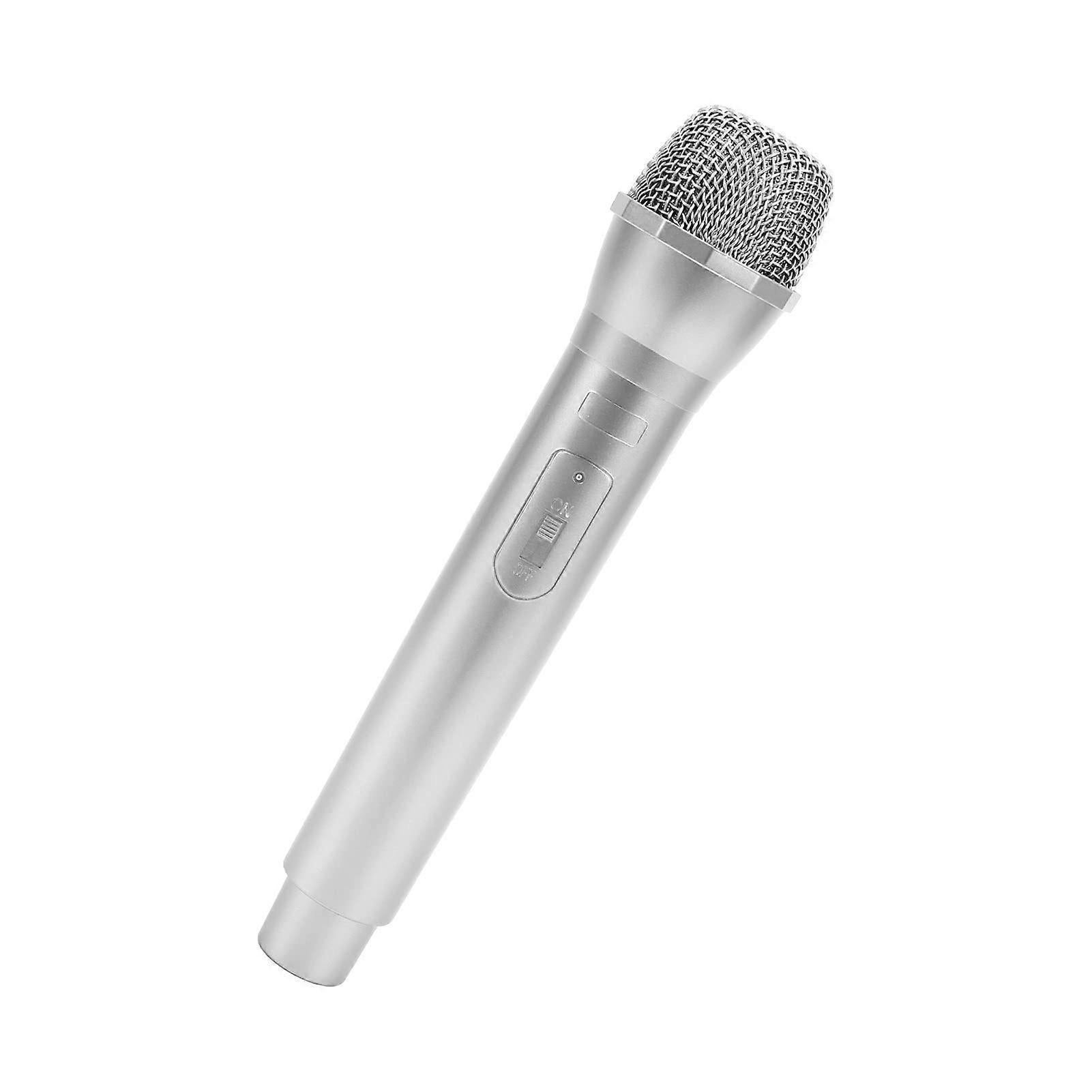 Prop Microphone - Silver Plastic Fake Karaoke Mic for Stage or Party Use — image 3