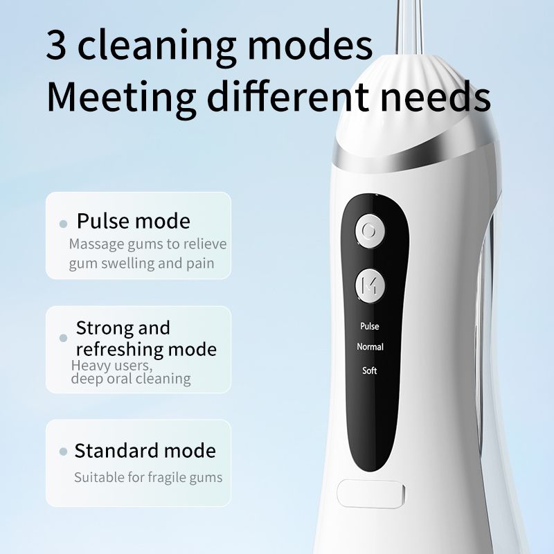 Portable Electric Water Flosser, 3-Speed High-Pressure, Orthodontic Home Oral Care Water Flosser - Black — image 4