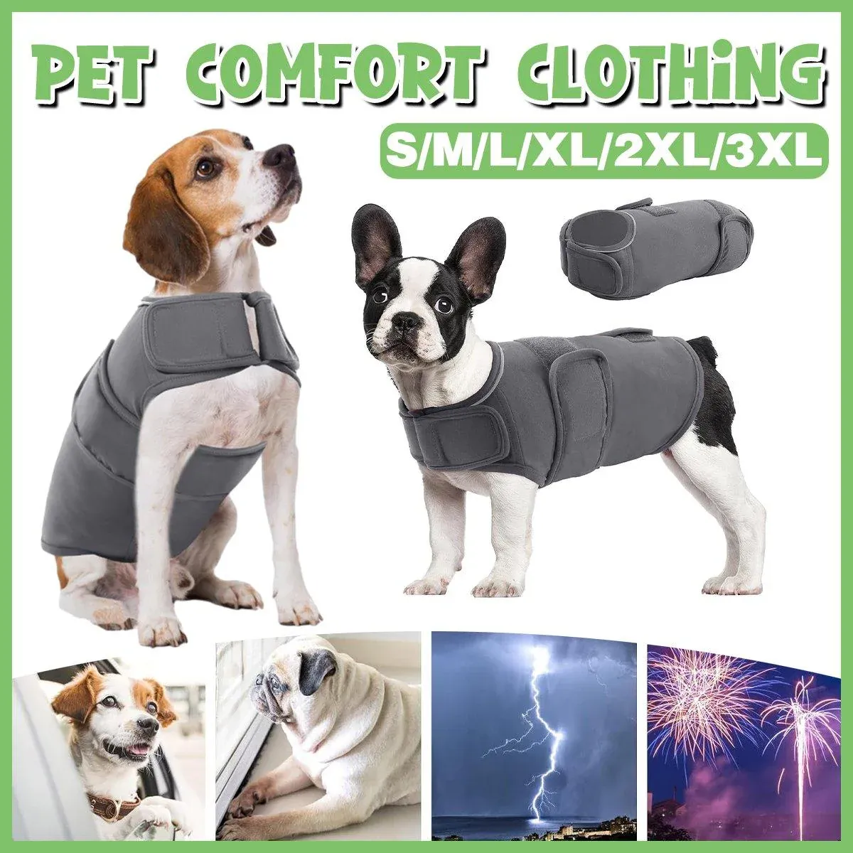 Pet Comfort Dog Relief Vest Jacket Soft Anxiety Coat for Small Medium Large Dogs - M — image 2