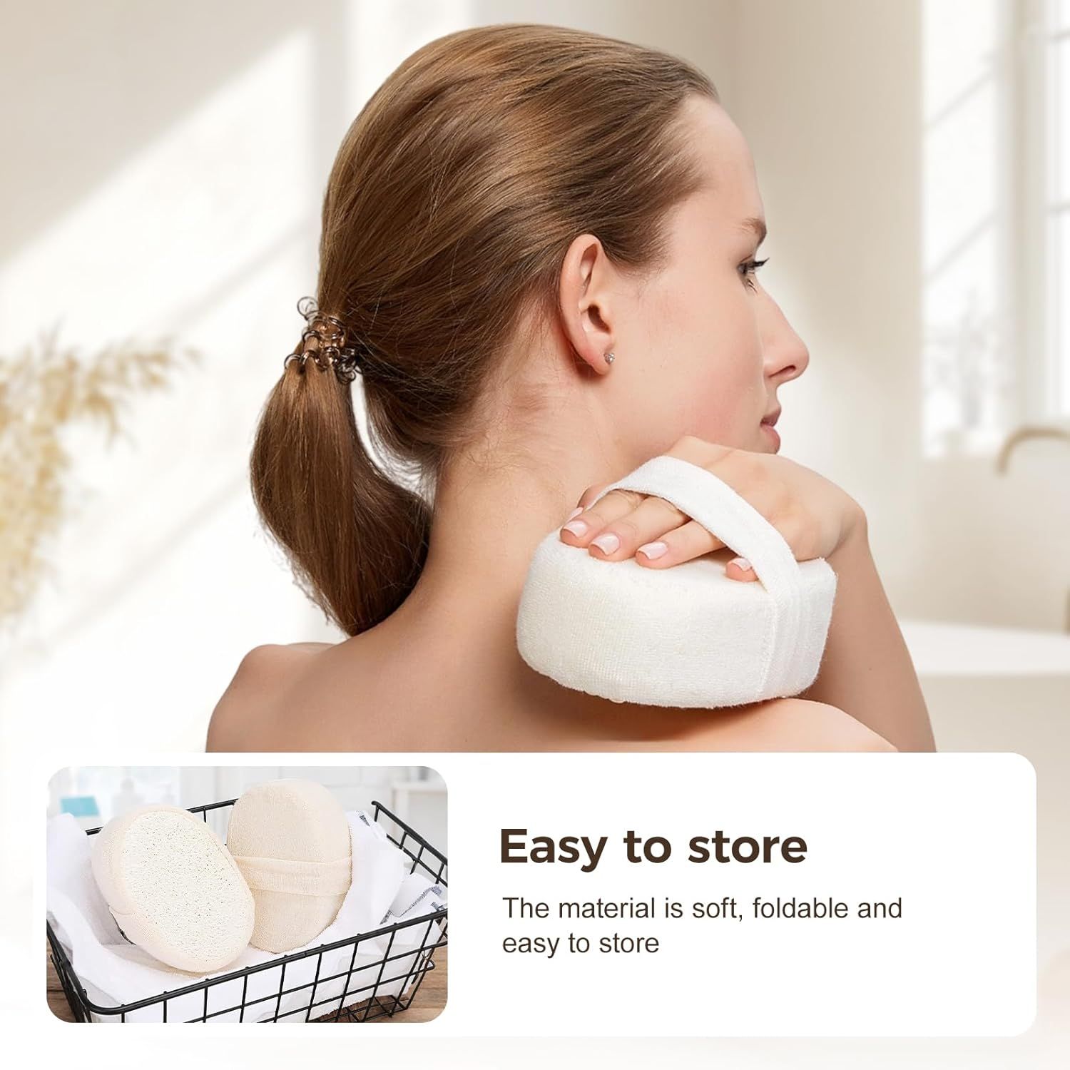 2025 Natural Loofah Sponge - Exfoliating Body Scrubber for Shower, Eco-Friendly Loofah for Men & Women (1pcs) — image 6