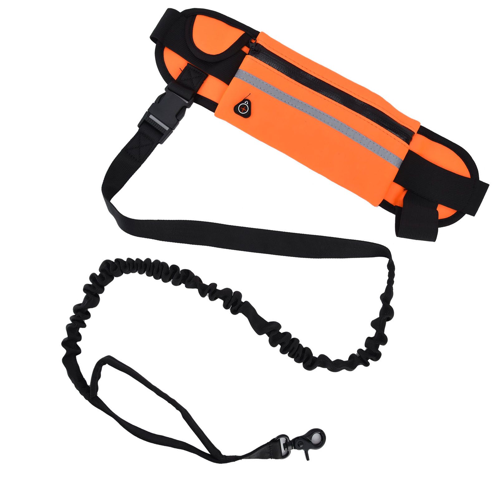 Hands Free Dog Leash Detachable Zipper Bag Reflective Strip Design Hands Free Flexible Waist Dog Leash for WalkingOrange โ image 2