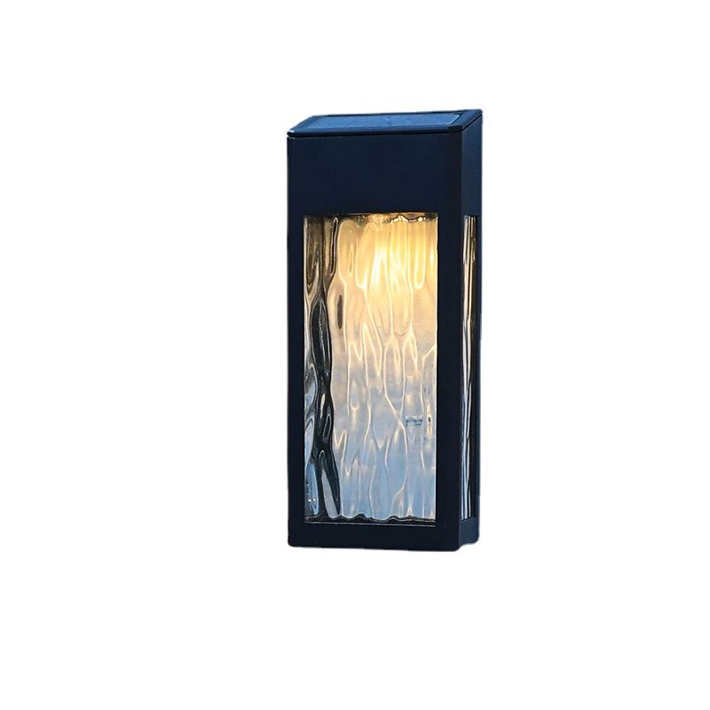 2pc Solar Fence Lights Solar Post Accent Light/Wall Light for Outdoor, Porch and Garage, Body in Aluminum and Glass Waterproof