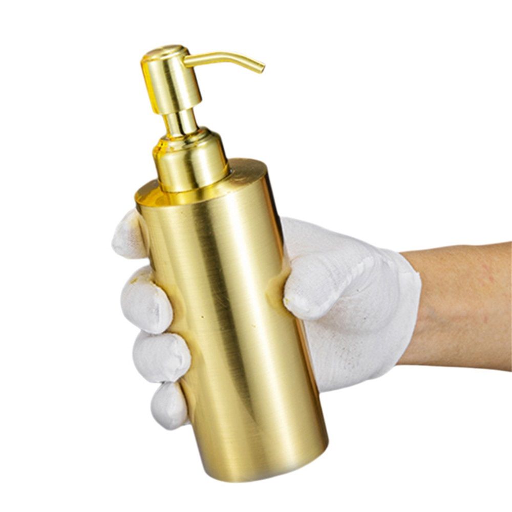 Gold Soap Dispenser, Full Stainless Steel Soap Dispenser, Conditioner – Modern Countertop Dispenser with Non-Slip Protective Pads — image 4