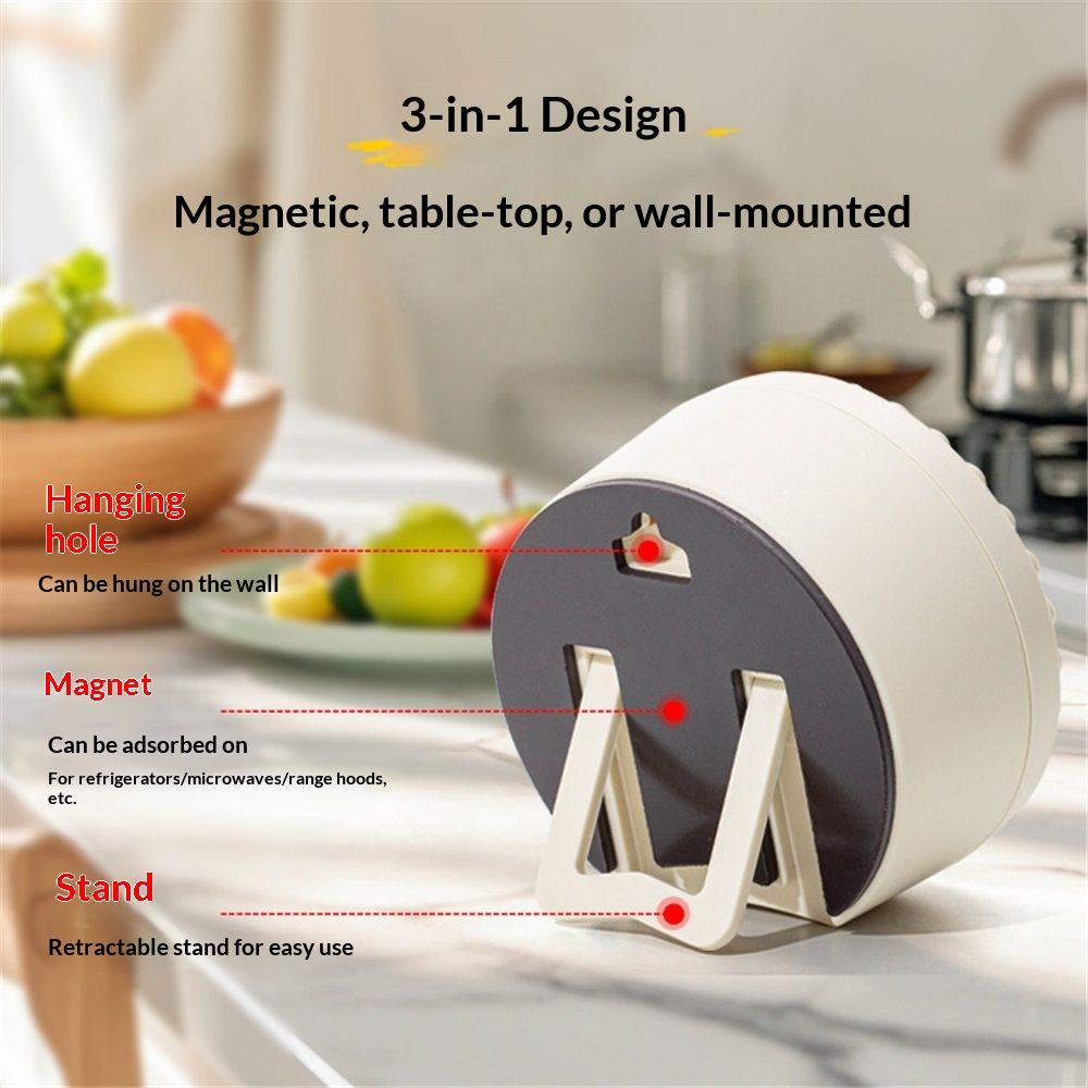 Round Visual Timer - Magnetic Silent Countdown Timer for Kids, Studying, Cooking, Time Management Cute Timer, Perfect for Desktop & Fridge Use.-Rice ear yellow — image 4
