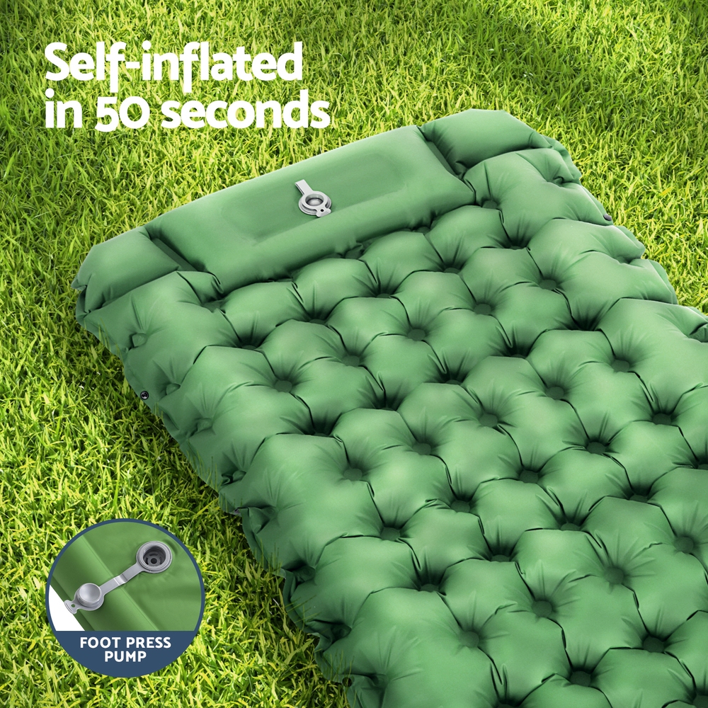 Weisshorn Self Inflating Mattress Camping Sleeping Mat Air Bed Pad Single Pillow โ image 4