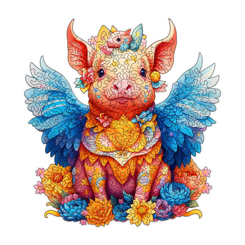 Irregular-Shaped Puzzle โ A3 Size (33ร43cm), 210-Piece Design, 4mm Thickness, Compact Packaging(Fliggy Angel)