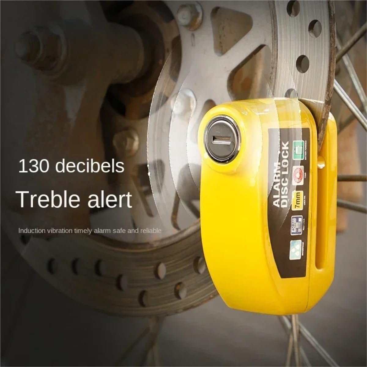 Bicycle disc brake lock - Disc brake alarm - With reminder cable - 7 mm - Motorcycle lock - Scooter lock - Disc brake lock - Blue — image 3