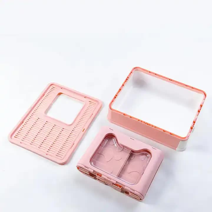 Foldable Cat Litter Box with Pull-Out Tray -Easy Cleaning and Anti-Splash Design Pink 51*41*38cm โ image 3