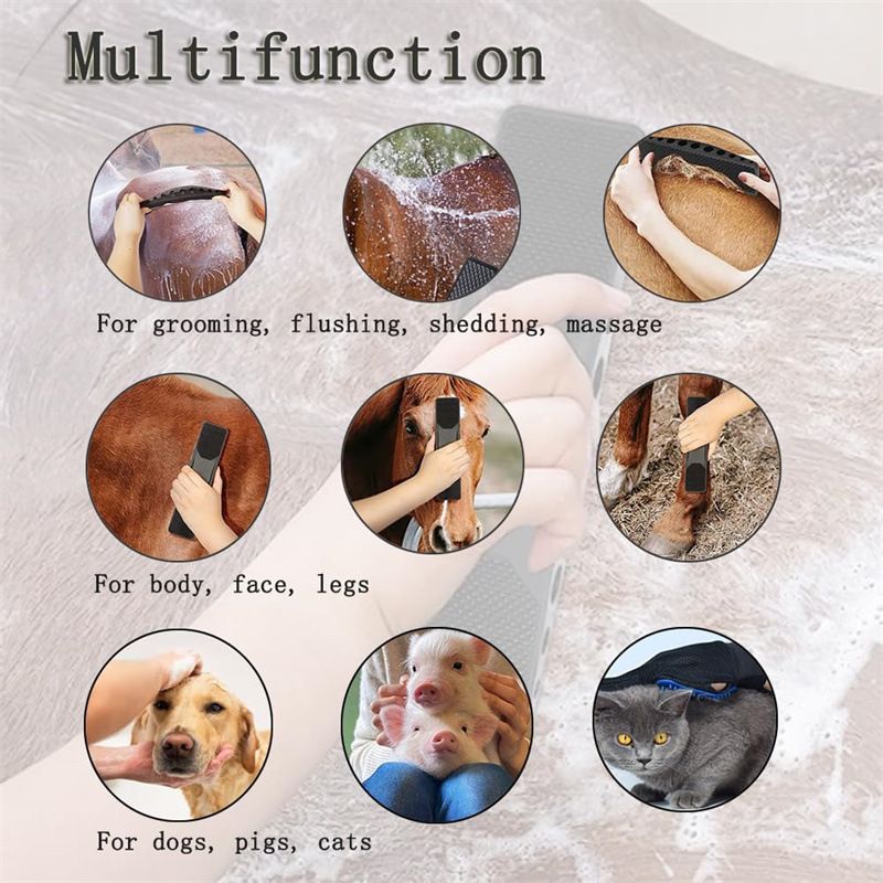 Horse Brush Hair Grooming Shedding Massage Tool Supplies Groomer Stuff Short Haired Removal Sweat Cleaning Pet Comb Scrubber โ image 3