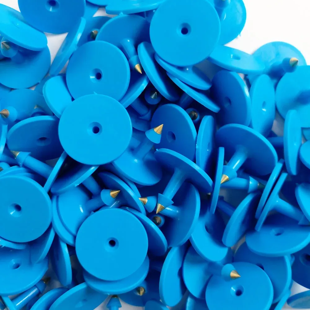 100x Cattle Ear Tags Set - Round Blue Pig Sheep Goat Small Blank Livestock Label โ image 2
