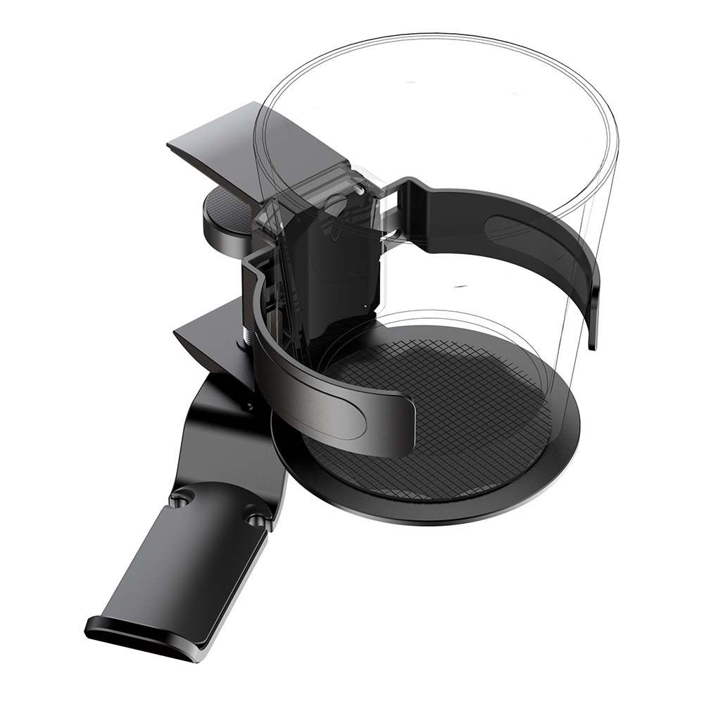 Two desktop clip-on cup holders and headphone hanger - adjustable, non-slip silicone, maximum load 15KG(black) โ image 5