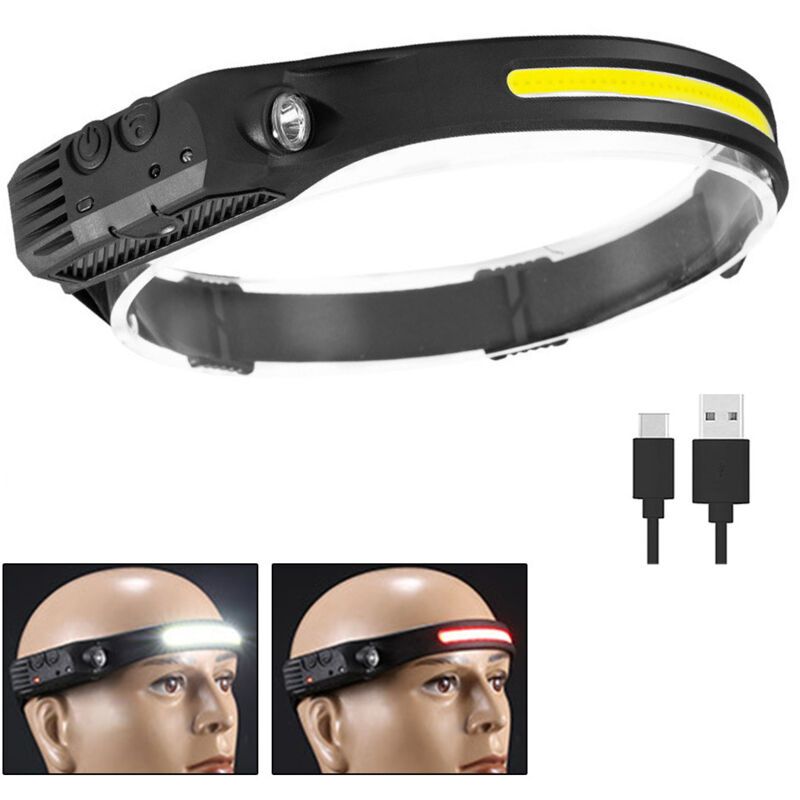 LED Headlamp USB Rechargeable 500 Lumen COB Motion Sensor IPX4 Waterproof for Running Camping Fishing Hunting — image 2