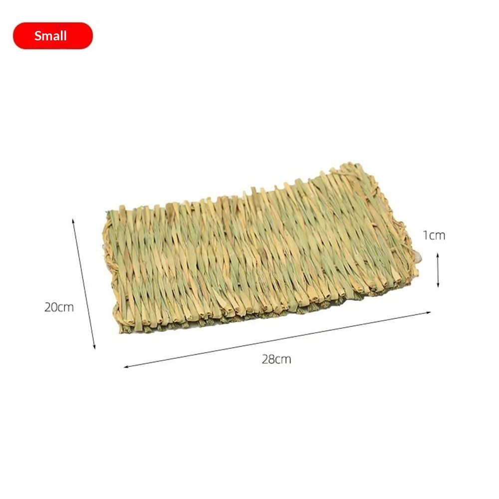 2pcs Woven Grass Mat - All Natural Chewable Grass Mat for Small Pets Pig Foot Mat Rabbit Grass Nest Pet Supplies(small size) — image 5