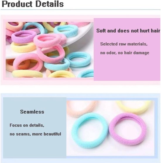 50-pack baby hair ties - multiple colors available - elastic mini hair ties - ponytail headbands - hair accessories for girls and children โ image 3