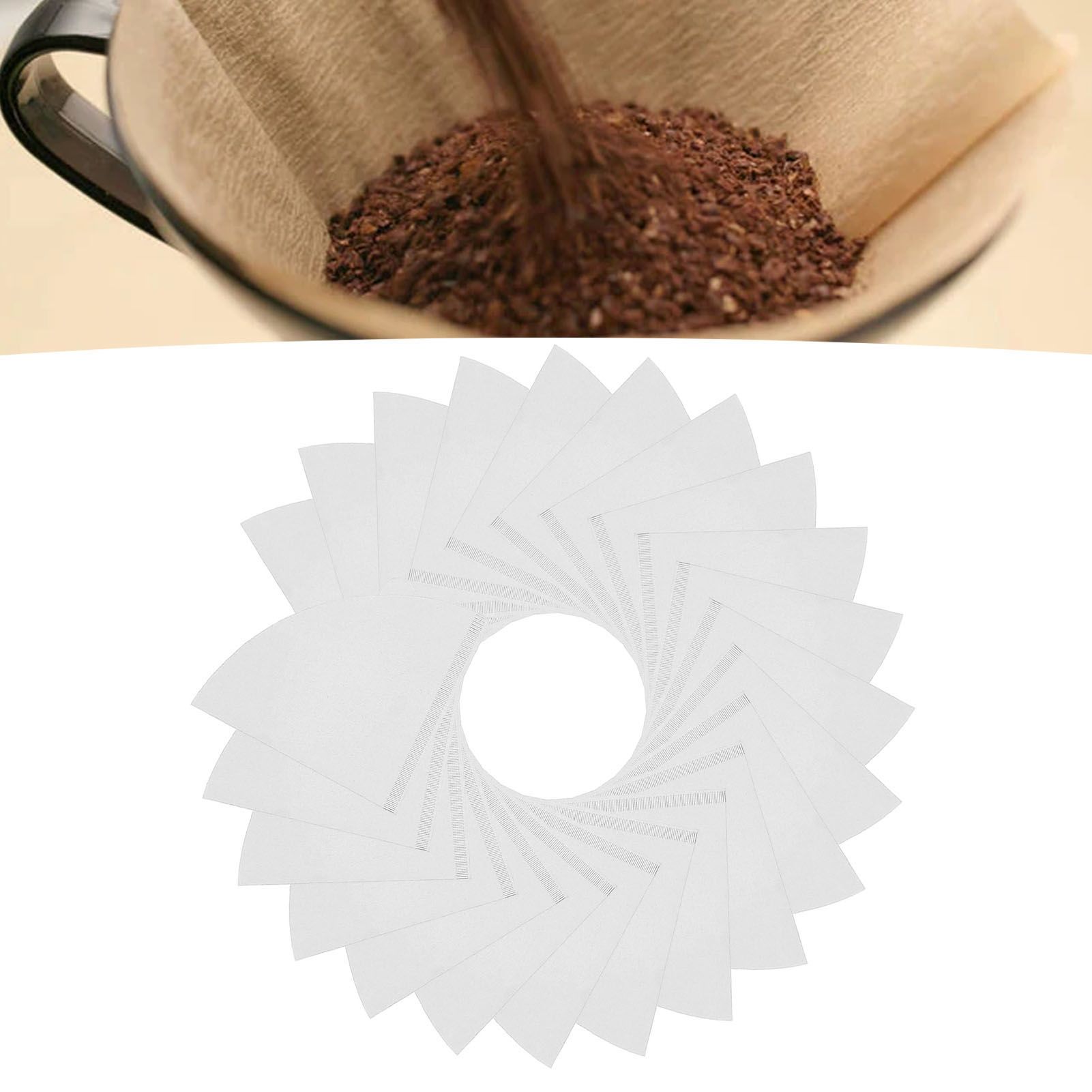 100 Pieces Filter Cone Coffee Filters 2 to 4 Cup Natural Disposable Coffee Filter Paper for Home Cafe โ image 5
