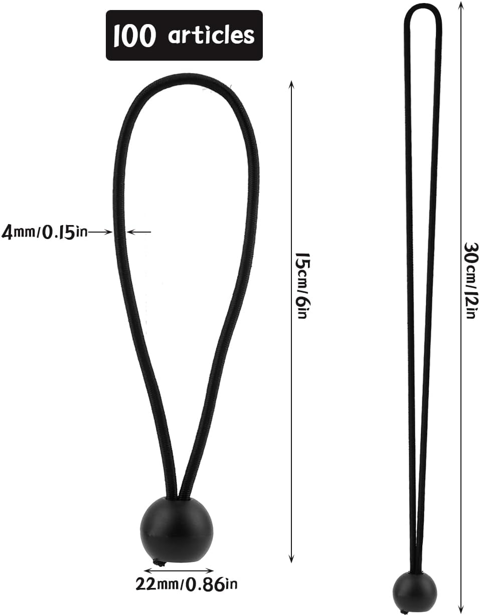 Rubber buckle - 15 cm tarpaulin clip with ball, tent rubber tarpaulin rubber - tent tensioner accessories - rubber ring - retractable ring - tent โ image 2