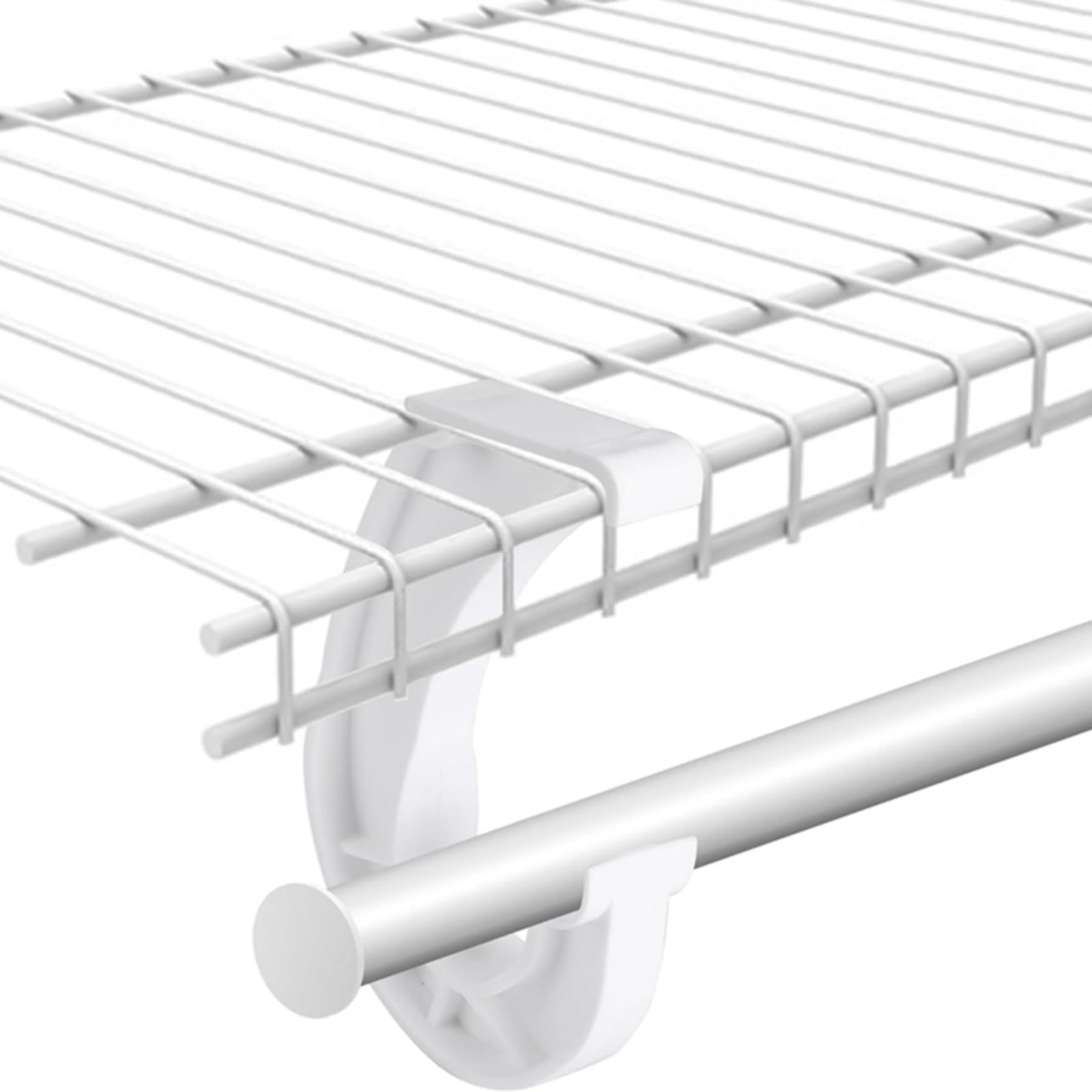 Hanging J Shape Closet Rod Bracket White 2Pc, 2Pcs Hanging Closet Rod Support Closet Shelf Rod Holder Sturdy J Shaped Closet Brackets for Hanging Clothes — image 4