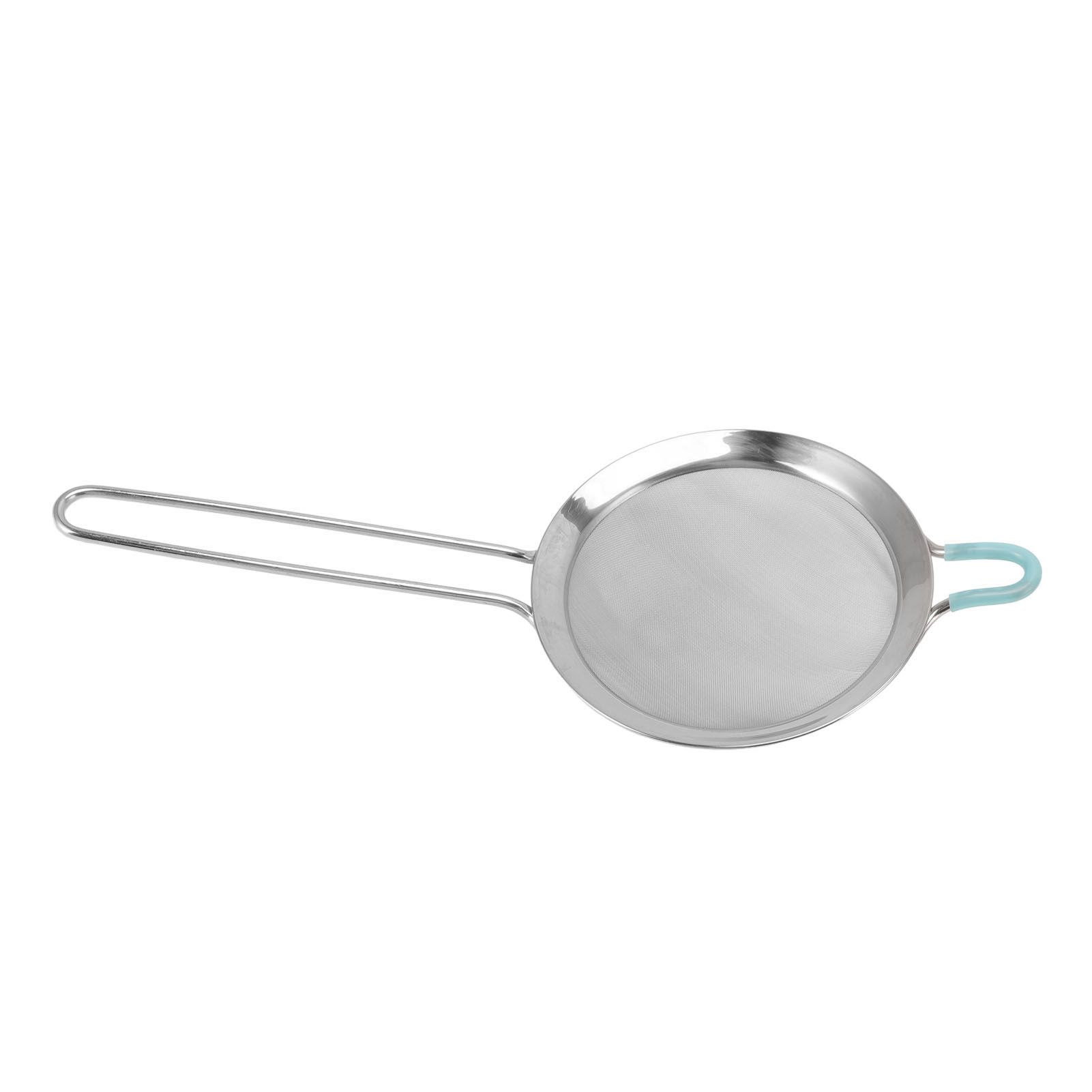 60 Mesh Fine Strainer Stainless Steel Handheld Flour Colander with Long Handle for Kitchen 14cm/5.5in — image 2