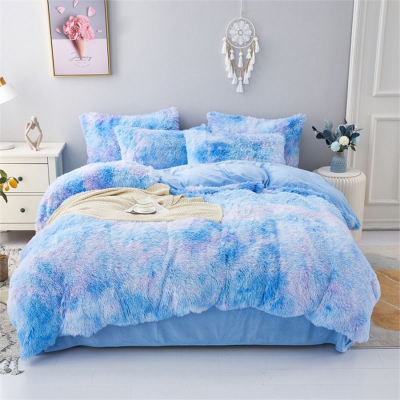 Tie-Dye Bedding Set Three-Piece Bedding Set Soft Bedding Trendy Bedding Home - Dark green - Size 150*200cm โ image 5