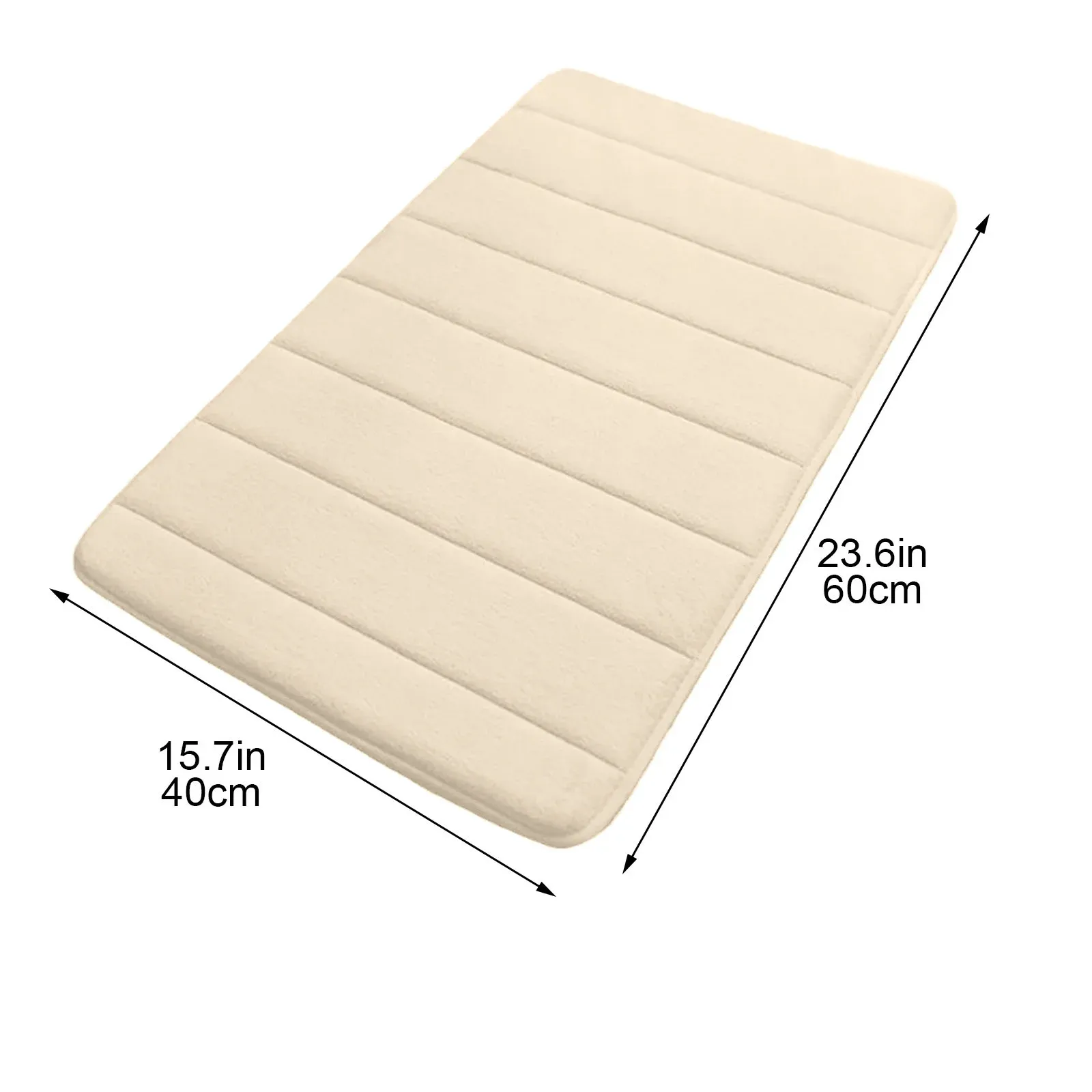 Extra Soft Non-Slip Bathroom Rug, Absorbent Machine-Washable Thick Bath Mat for Tub, Shower and Bathroom Floor, 24 × 16 Inches, White — image 4
