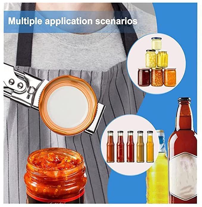 2pcs Adjustable Jar & Bottle Opener, Adjustable Multifunctional Stainless Steel Can Opener Jar Lid Gripper, Manual Jar Opener — image 4