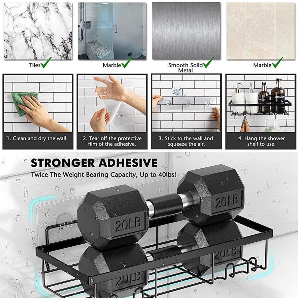 Perforation Free Bathroom Shelf Space Saving Storage Rack Organizer for Home Use โ image 4