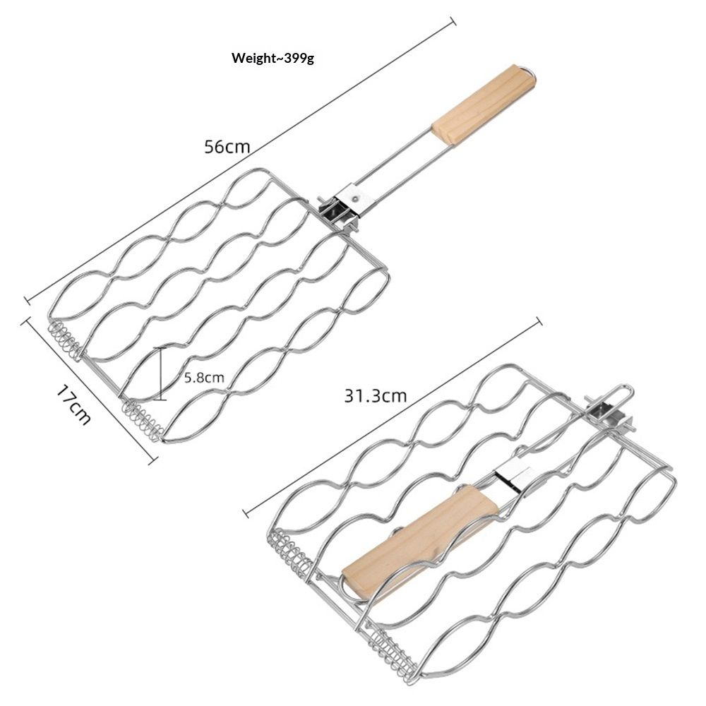 BBQ Grilling Accessories, Portable Barbecue Grilling Basket Corn on the Cob Grill Basket, for Grilling Outdoor Camping Cooking Fish Grilling Basket Tool โ image 5