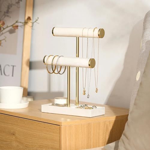 2 Tier Bracelet Holder Display, Necklace Holder Organizer, Velvet Necklace Holder | Jewelry Tree | Jewelry Towers | Jewelry Stand Organizer for — image 2