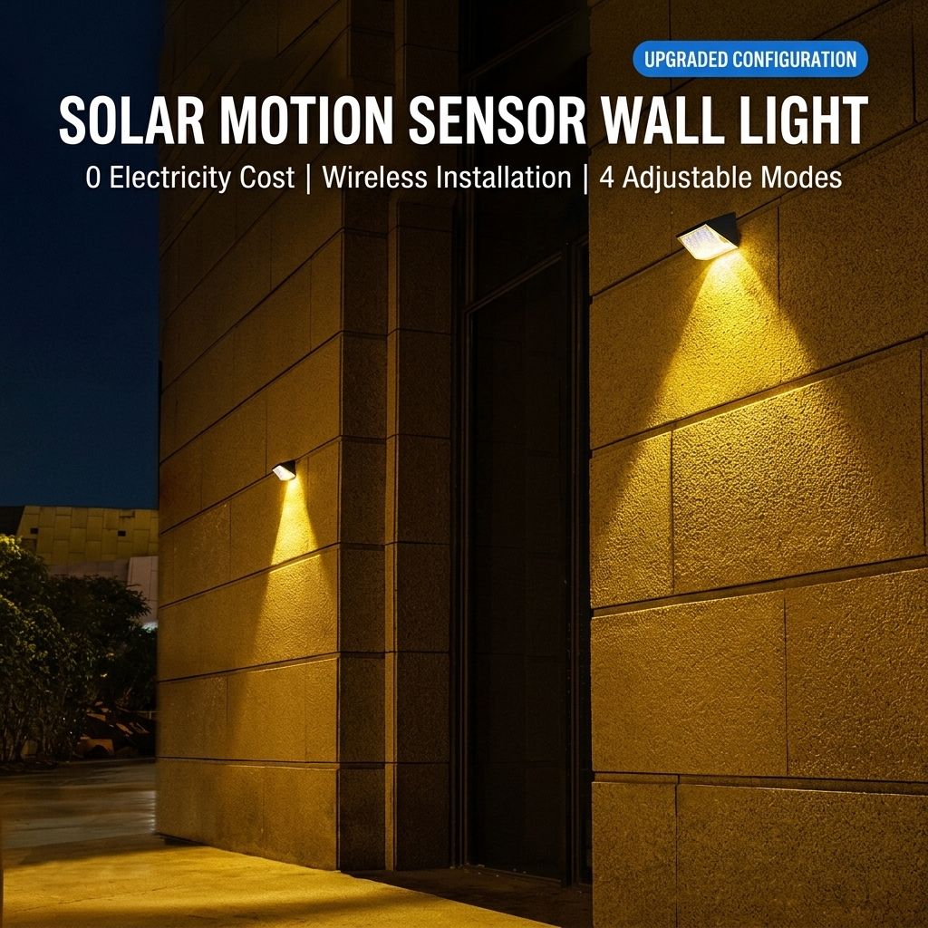 Solar Powered LED Wall Light with Motion Sensor, IP65 Waterproof Outdoor Lighting for Garden Fence, Courtyard, Stairs, and Pathway Decoration, Dual Color — image 3