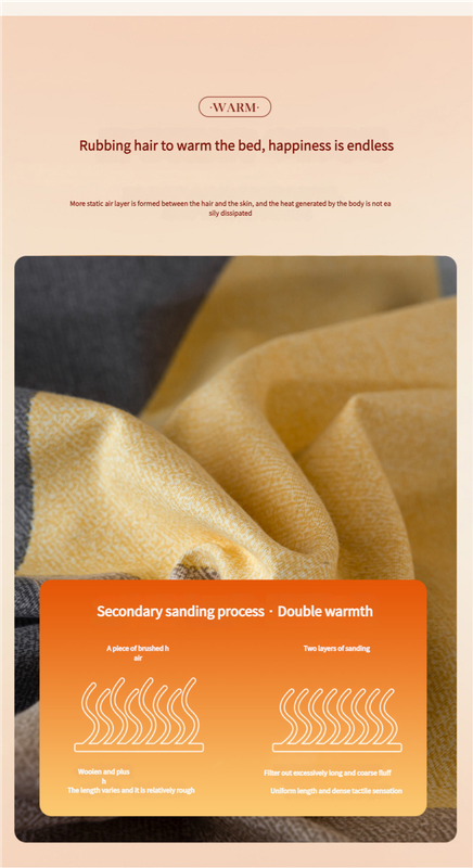 Comfortable cotton pillowcase, double-sided warm design, breathable and skin-friendly - Orange and Grey โ image 2