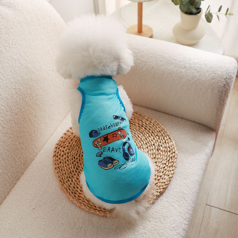 Pet Mesh Vest Polyester Trendy Cartoon Style Mesh vest-scooter L