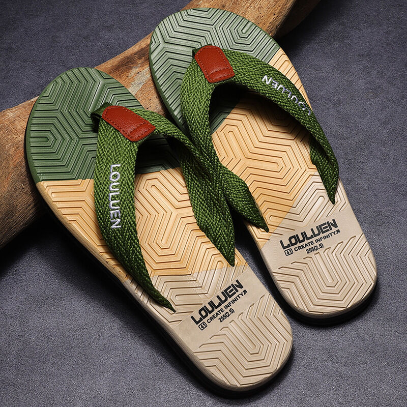 Men's Flip Flops with EVA-PVC Dual Sole, Green for Comfort & Style for Summer Beach & Daily Wear(41) โ image 4