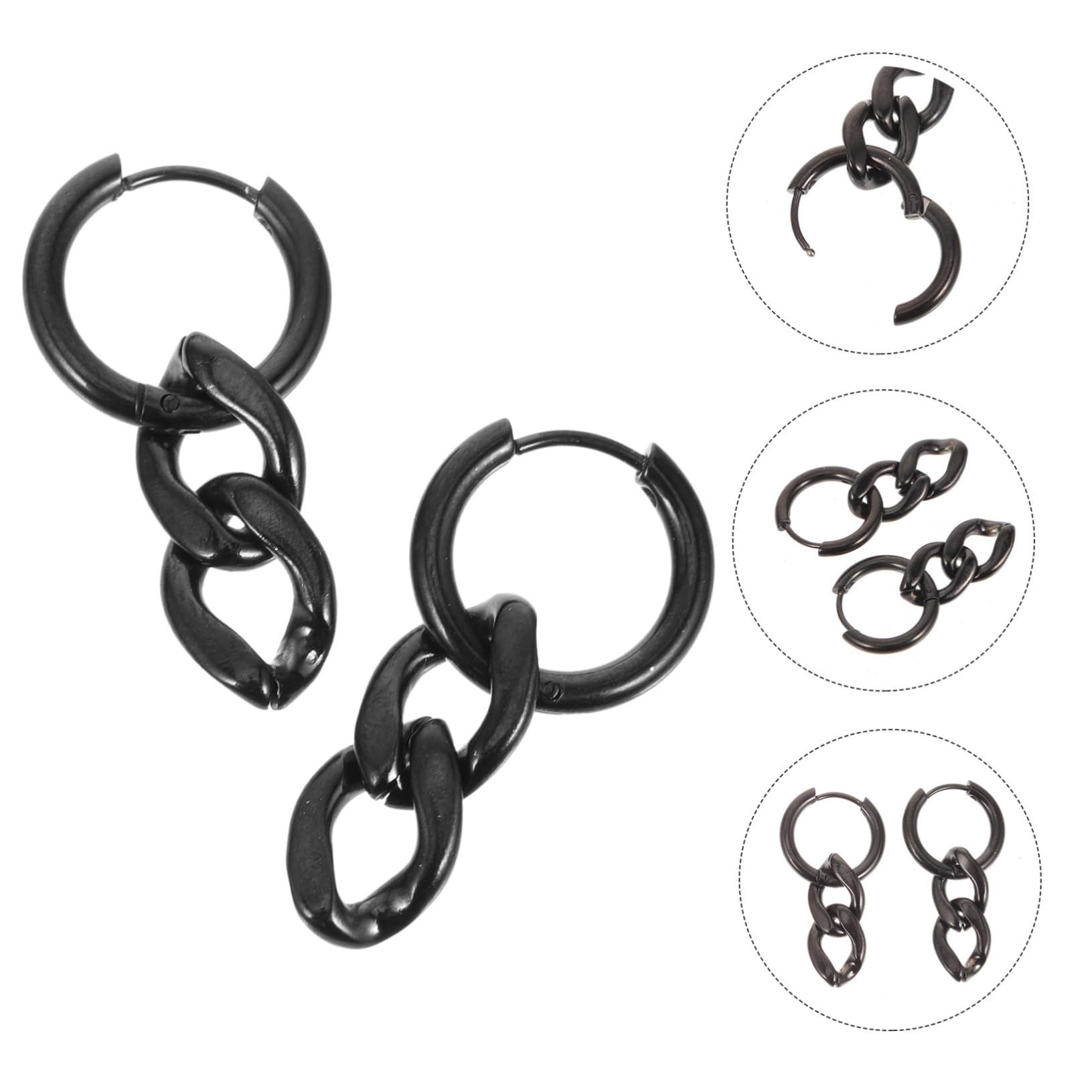 1 Pair chain earrings statement earrings for women chain link stud earrings aesthetic earrings geometric — image 5