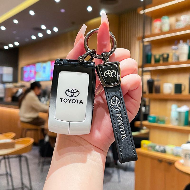 Fragrant Car Toyota Corolla Cross Key Case Zinc Alloy Standard M style gradient black and white single bag + round buckle โ image 2